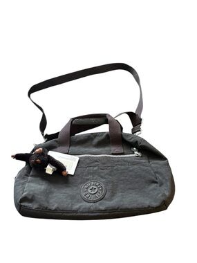 Kipling Black Nylon Crossbody Duffel with Monkey Keychain